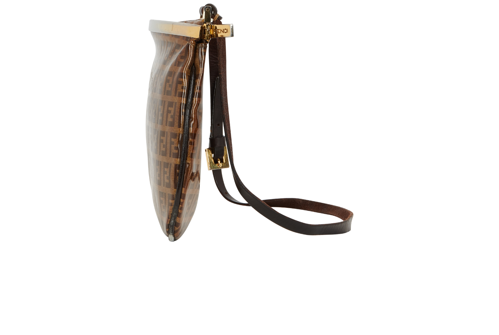 FF Monogram Bag, &pound;160, Handbags, Brown, Coated Canvas, Bottom view